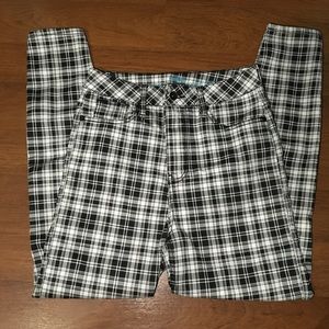 Black and White Plaid Skinny Jeans